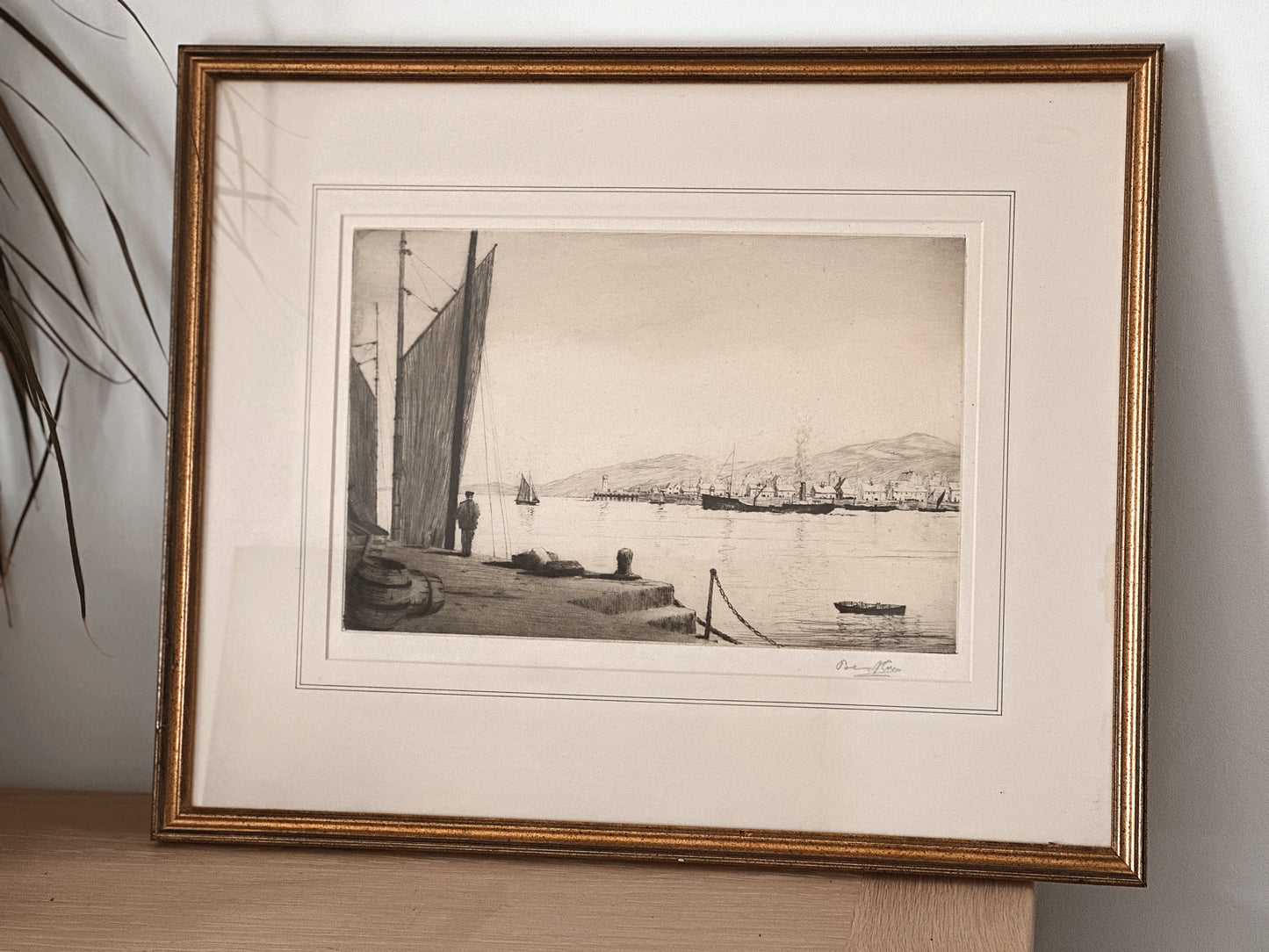 Original Etching “The Harbour” signed