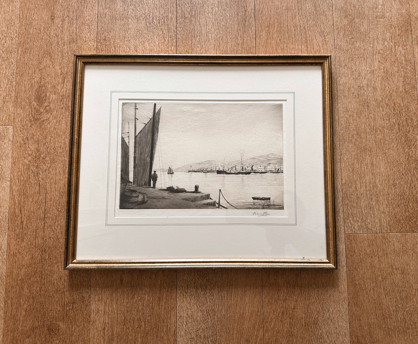 Original Etching “The Harbour” signed
