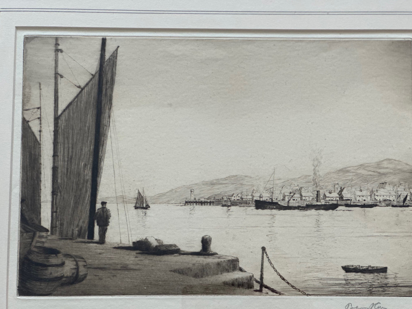 Original Etching “The Harbour” signed